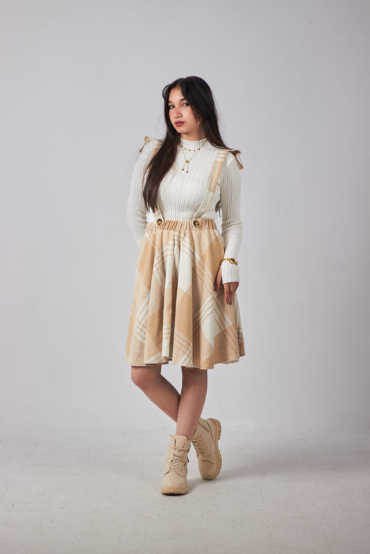 𝐁𝐞𝐢𝐠𝐞 𝐏𝐥𝐚𝐢𝐝 𝐏𝐢𝐧𝐚𝐟𝐨𝐫𝐞 𝐒𝐤𝐢𝐫𝐭